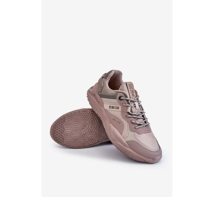 Męskie Lekkie Sneakersy Memory Foam System Big Star LL174151 Beżowe