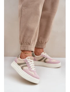 Sneakersy Damskie Z Plecionką Na Platformie Multikolor Lesida