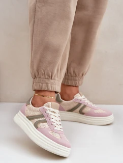 Sneakersy Damskie Z Plecionką Na Platformie Multikolor Lesida