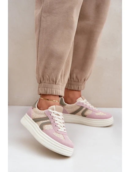 Sneakersy Damskie Z Plecionką Na Platformie Multikolor Lesida Sneakersy Damskie Z Plecionką Na Platformie Multikolor Lesida