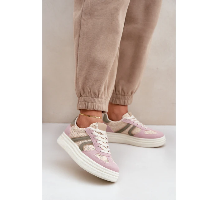 Sneakersy Damskie Z Plecionką Na Platformie Multikolor Lesida Sneakersy Damskie Z Plecionką Na Platformie Multikolor Lesida