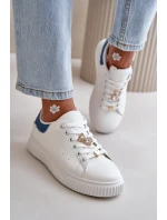 Nízke tenisky z ekokože s odznakmi bielej a modrej farby Cillione Nízke tenisky z ekokože s odznakmi bielej a modrej farby Cillione