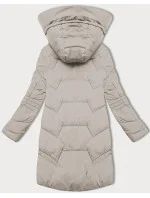 Světle béžová dámská bunda pro přechodné období s kapucí model 20617030 - LHD
