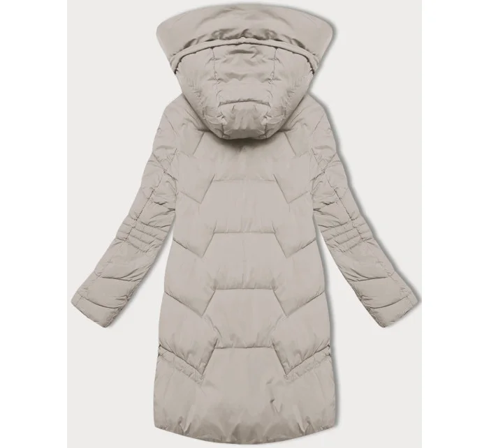 Světle béžová dámská bunda pro přechodné období s kapucí model 20617030 - LHD