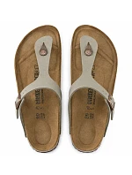 Pánské šedé žabky Birkenstock Gizeh Birko-Flor Nubuck Stone regular wide (43391) dámské