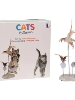 HRAČKA PRE MAČKY PERIE NA PRUŽINÁCH NA ŠKRABADLE 14X33CM