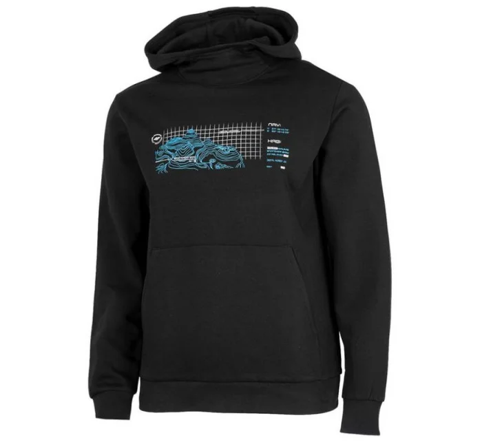 Mikina M model 21424421 tmavě černá - 4F Mikina M model 21424421 tmavě černá - 4F