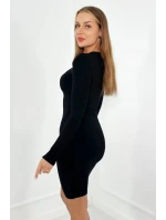 Viskózové šaty s výstřihem černý