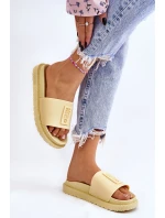 Damskie Klapki Big Star LL274427 Żółte