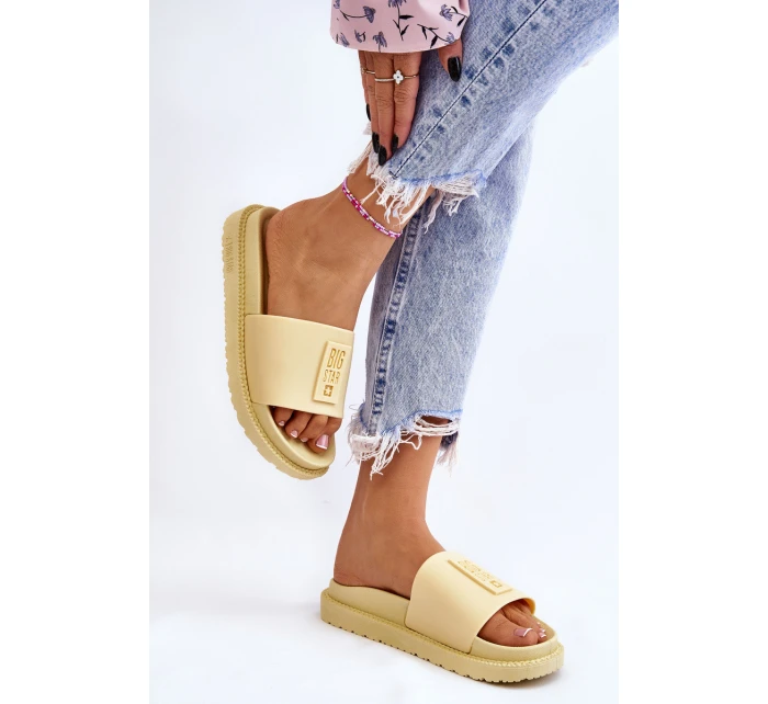 Damskie Klapki Big Star LL274427 Żółte