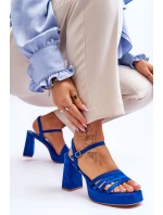 Dámské semišové sandály na platformě modré model 21613987 - Boto