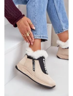 Dámské Botky S Kožešinou Béžové model 21680798 - Boto Dámské Botky S Kožešinou Béžové model 21680798 - Boto