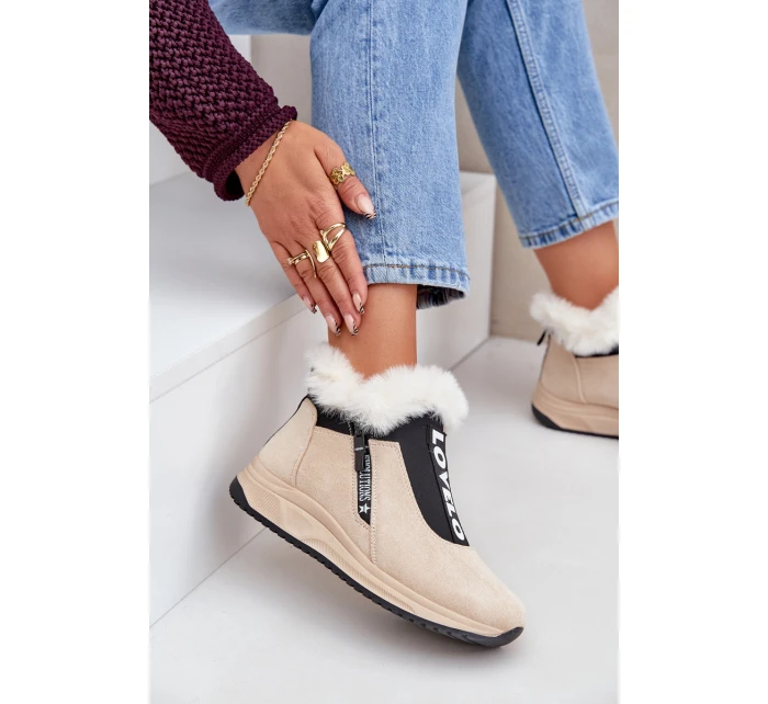 Dámské Botky S Kožešinou Béžové model 21680798 - Boto Dámské Botky S Kožešinou Béžové model 21680798 - Boto