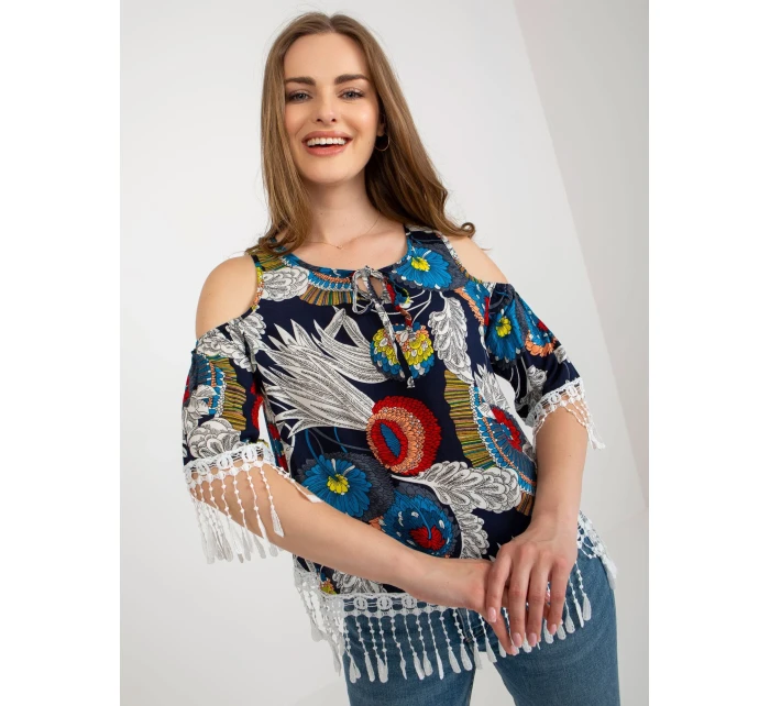 Bluzka AT BZ model 18605196 granatowy - FPrice Bluzka AT BZ model 18605196 granatowy - FPrice