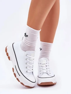 Dámske tenisky na nízkej platforme Aradwin - biele