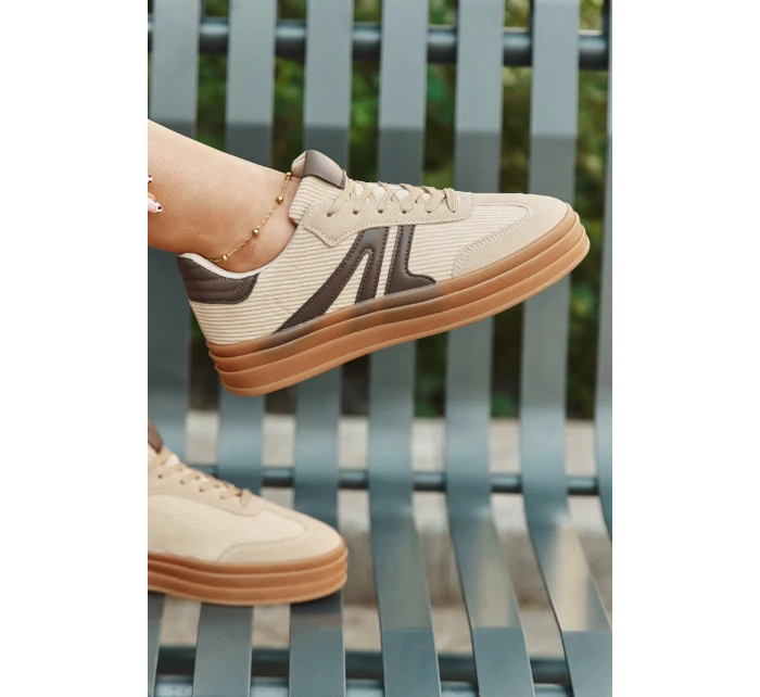 Semišové tenisky na platforme - béžové Corynelle Semišové tenisky na platforme - béžové Corynelle