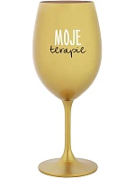 MOJE TERAPIE - zlatá sklenice na víno 350 ml