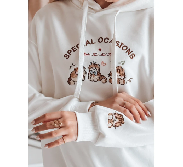 Dámská oversize mikina s kapucí  bílá Dstreet model 21989236 - FashionStreet