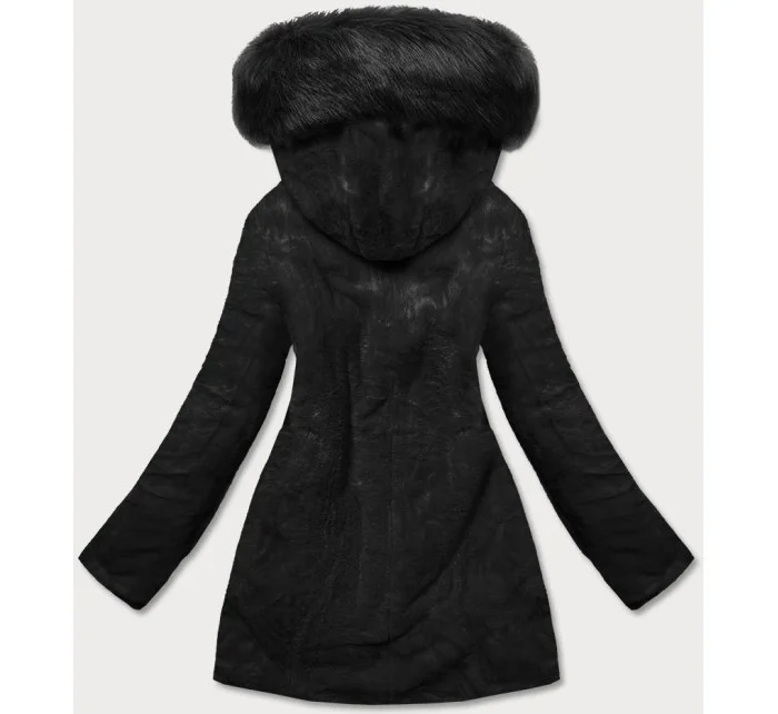 Čierna teplá obojstranná dámska zimná bunda (w610big) Čierna teplá obojstranná dámska zimná bunda (w610big)