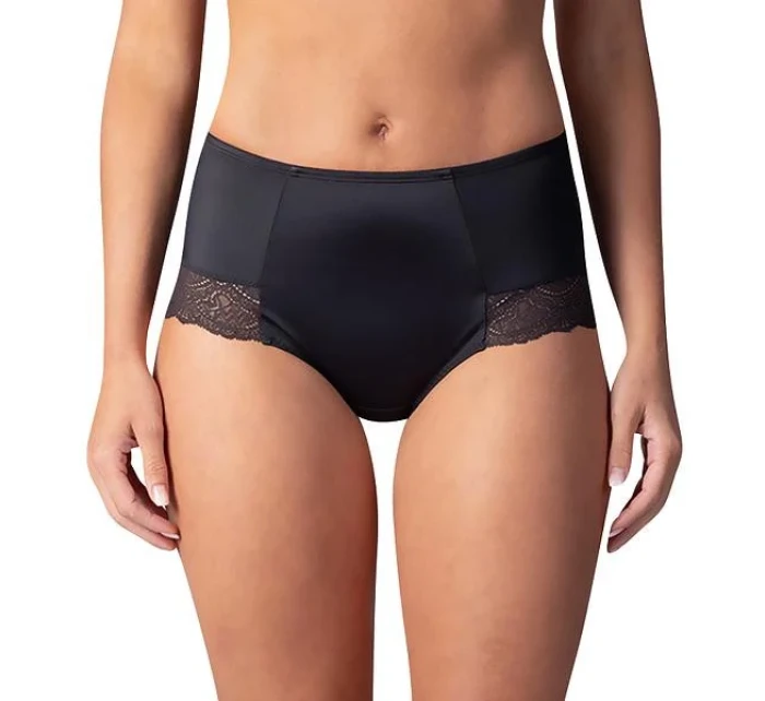 Dámske nohavičky FLAT TUMMY LACE MIDISLIP Drawstring Panties - BELLINDA - Black