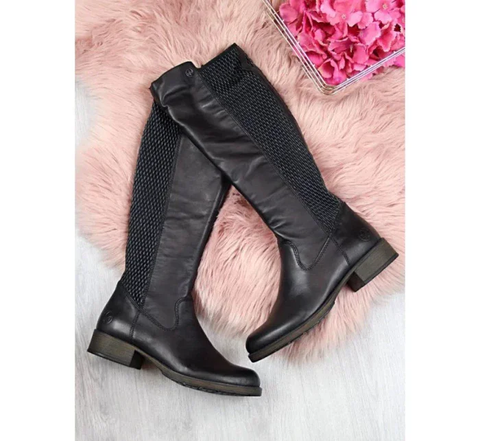 Kožené boty Rieker W model 21891294 černá - Inny