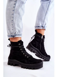 Suede Trappers S prošíváním Černé model 21578144 - S.Barski