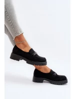 Dámské semišové mokasíny s ozdobou černé model 21651955 - VINCEZA Dámské semišové mokasíny s ozdobou černé model 21651955 - VINCEZA