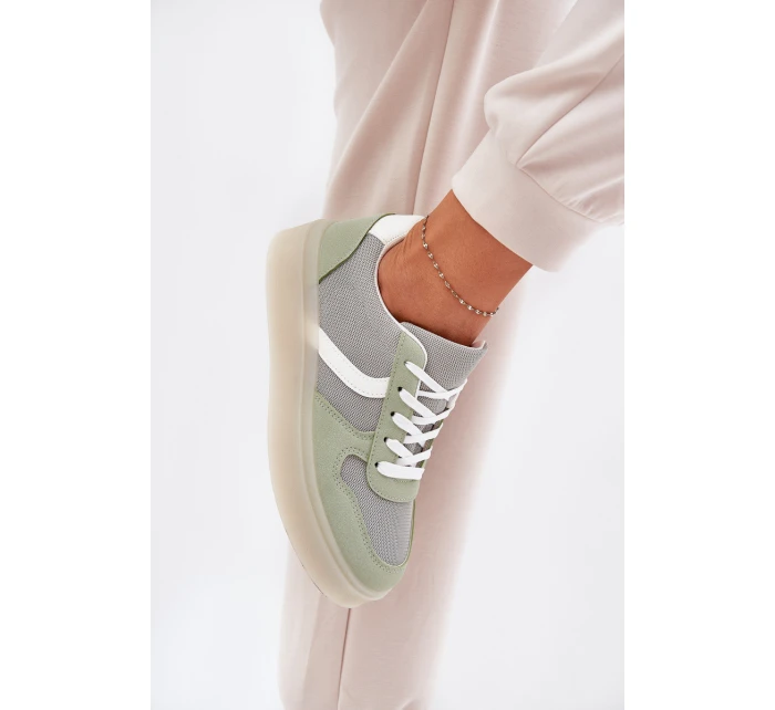 Niskie Sneakersy Damskie Na Platformie Zielone Telmira