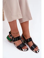 Dámské sandály z lakované kůže Maciejka K7455-01 Černé