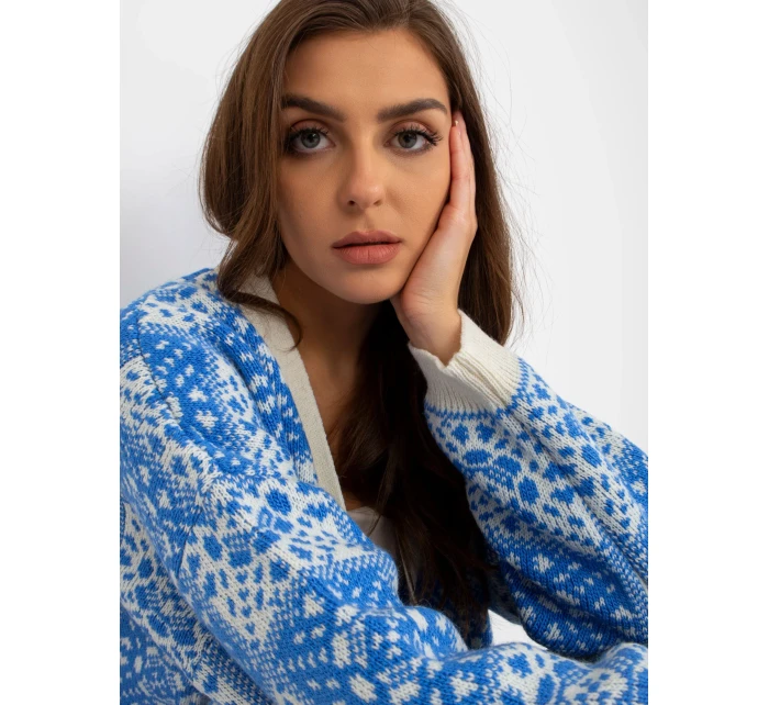 Dámský svetr LC SW model 17657807 bílý a modrý - FPrice