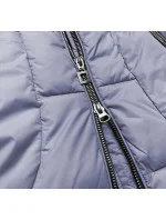 Dámska prešívaná zimná bunda s kapucňou vo farbe heather (7690)