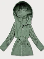 Dámska šedo-zelená bunda Goodlookin s monogramom (KK60412-3#)