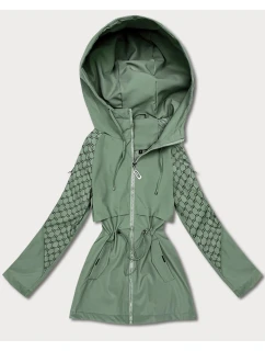 Dámska šedo-zelená bunda Goodlookin s monogramom (KK60412-3#)