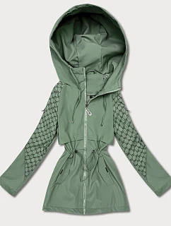 Dámska šedo-zelená bunda Goodlookin s monogramom (KK60412-3#)