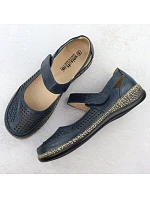 Dámská obuv na suchý zip tmavě modrá model 22073745 - Unisoft