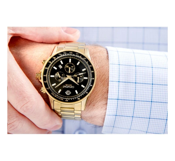 Pánské hodinky Chronograph Sapphire Gold Black model 21807575 - Giewont Pánské hodinky Chronograph Sapphire Gold Black model 21807575 - Giewont