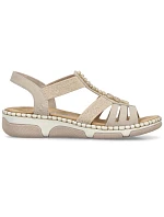 Dámske sandále na podpätku Romans beige Rieker 66201-62