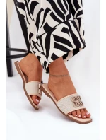 Eleganckie Klapki Damskie Z Ozdobą Na Płaskim Obcasie Beżowe Lovehia Eleganckie Klapki Damskie Z Ozdobą Na Płaskim Obcasie Beżowe Lovehia