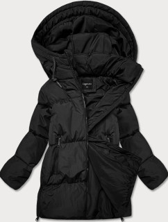 Čierna dámska zimná bunda typu puffer (ad6076)