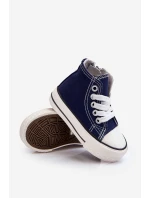 Dziecięce Wysokie Trampki Z Zamkiem Granatowe Filemon Dziecięce Wysokie Trampki Z Zamkiem Granatowe Filemon