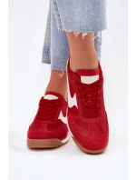Buty Sportowe Sneakersy Damskie Czerwone Zerina