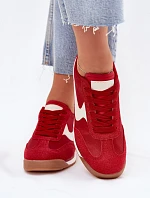 Buty Sportowe Sneakersy Damskie Czerwone Zerina