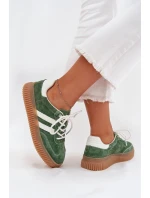 Dámské Velurové Tenisky Na Platformě Zelené model 21703435 - Boto
