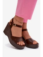 Dámské sandály na platformě Eko kůže Čokoládové Parilisse
