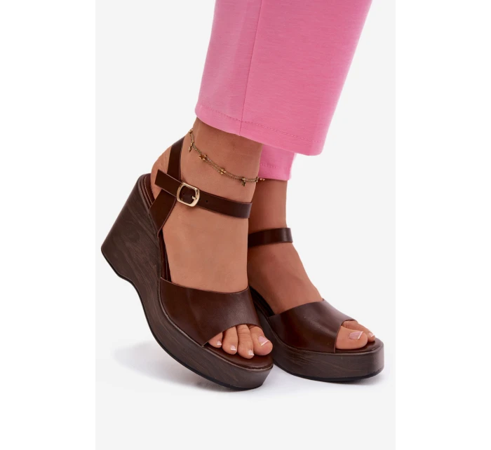 Dámské sandály na platformě Eko kůže Čokoládové Parilisse