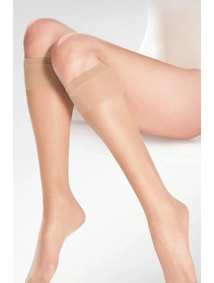 Dámské podkolenky 500 model 22128480 15 DEN 2 páry béžové - Gabriella