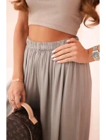 Dámske široké viskózové nohavice s elastickým pásom fango Dámske široké viskózové nohavice s elastickým pásom fango