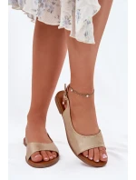 Dámské Sandály Na Plochém Podpatku Zlaté model 21698451 - EVENTO