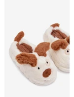 Dětské chlupaté bačkory pejskové hnědé Farnise