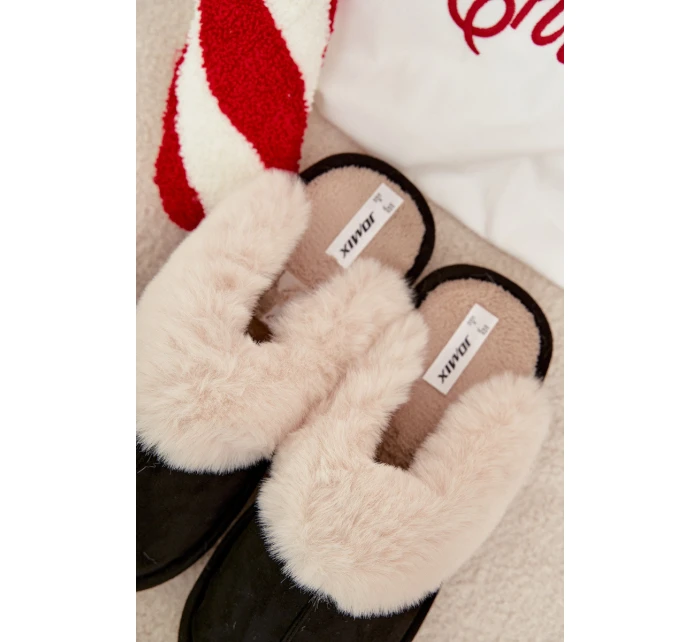 Dámské pantofle s kožíškem Černé Zanelia Dámské pantofle s kožíškem Černé Zanelia